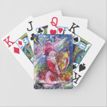 SANTA CLAUS PLAYING HARP IN THE MOONLIGHT playing cards