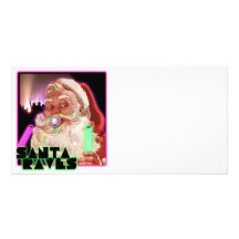 Santa Claus Rave shirt Photo Greeting Card
