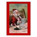 "Santa Claus reading Christmas Letters" Card