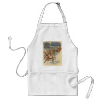Santa Claus Reindeer Delivering Toys Christmas Eve Apron