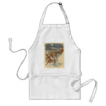 Santa Claus Reindeer Delivering Toys Christmas Eve Apron