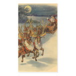 Santa Claus Reindeer Delivering Toys Christmas Eve Business Cards