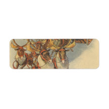 Santa Claus Reindeer Delivering Toys Christmas Eve Custom Return Address Label