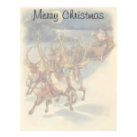 Santa Claus Reindeer Delivering Toys Christmas Eve Customized Letterhead