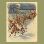 Santa Claus Reindeer Delivering Toys Christmas Eve posters