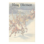 Santa Claus Reindeer Delivering Toys Christmas Eve Stationery Design