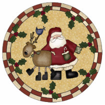 Santa Claus Reindeer Ornament Acrylic Cut Outs