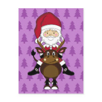 Santa Claus & Reindeer Postcard