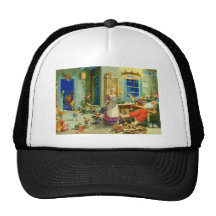 Santa Claus Returns Home for a Well-Deserved Rest Mesh Hat