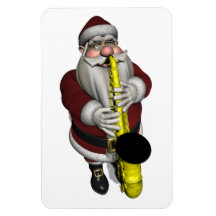 Santa Claus Saxophone Player Magnet