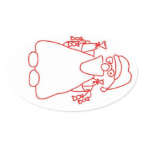 Santa Claus Oval Sticker