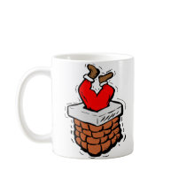 Santa Claus Stuck In Chimney Coffee Mugs