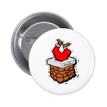 Santa Claus Stuck In Chimney Pinback Buttons