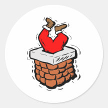 Santa Claus Stuck In Chimney Sticker