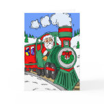 Santa Claus Train Christmas Card