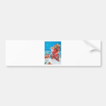 Santa Claus Up On the Rooftop Bumper Sticker