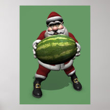 Santa Claus With Big Melon Print