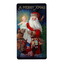 Santa Claus with Christ Child Labels