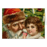 Santa Claus With Kid Greeting Card