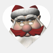 Santa Claus With Red Moustache Sticker