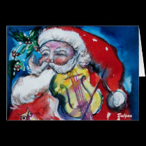 SANTA CLAUS WITH VIOLIN cards