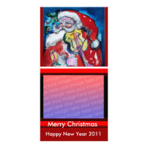 SANTA CLAUS WITH VIOLIN PHOTO CARD