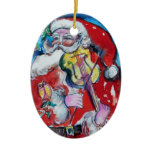 SANTA CLAUS WITH VIOLIN Red Ruby