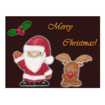 Santa Clause and the Red-Nosed Reindeer Postcard