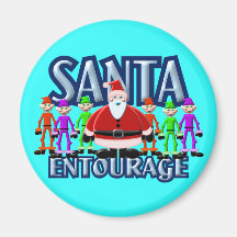 Santa Clause Elf Entourage Design Fridge Magnets