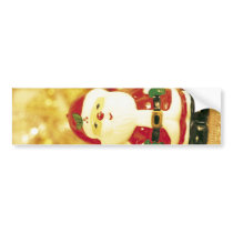 Santa Clause Golden Christmas Holidays Bumper Sticker