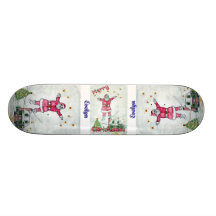 Santa Commeth Patchwork Custom Skateboard