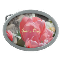Santa Cruz belt buckles gifts Pink Tulips Flowers