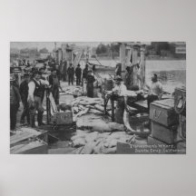 Santa Cruz, CA - Fisherman's Wharf Scene Poster