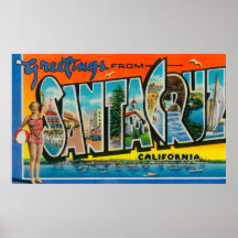 Santa Cruz, California - Large Letter Scenes 2 Poster