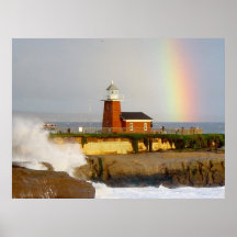 Santa Cruz Lighthouse Rainbow Print