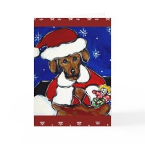 Santa Dachshund Card