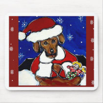 Santa Dachshund Mouse Pads