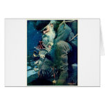 Santa Delivering Toys Greeting Card