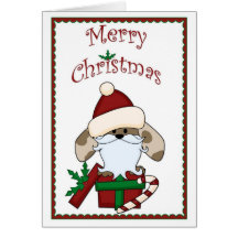Santa Dog Christmas Greeting Card