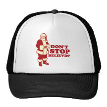 Santa, Don't Stop Believin' Trucker Hats