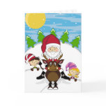 Santa, Elves & Reindeer Card