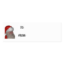 santa face  gift tag business card