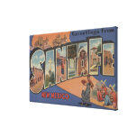 Santa Fe, New Mexico - Large Letter Scenes 2 Stretched Canvas Print