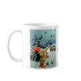 Santa feeding birds by hand in Christmas snow mug
