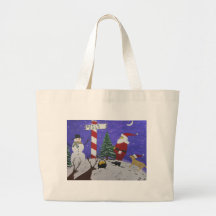 Santa Finds A pot Of Gold Tote Bags