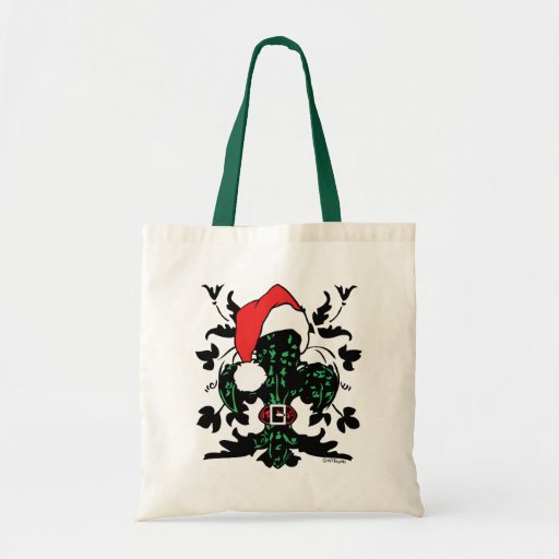 Santa Fleur de lis Canvas Bag