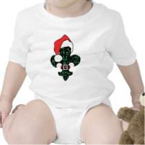 Santa Fleur de lis (green) apparel Rompers