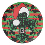 Santa Fleur de lis (green) plate