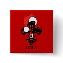 Santa Fleur de lis (red) Pins