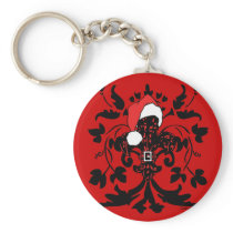 Santa Fleur de lis (red) Keychain